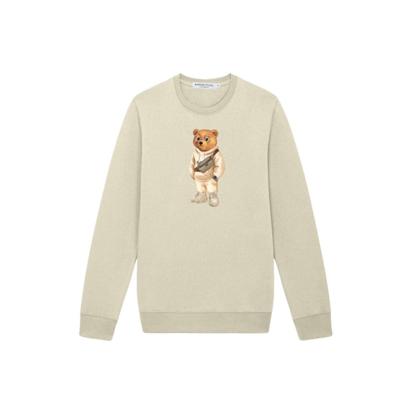 Baron Filou Felpa girocollo Felpa Uomo con orli a costine Osso - Francavilla Moda